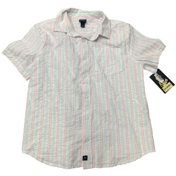 art class Other - New Art Class Boys Medium Pastel Stripe Short Sleeve 100% Cotton Button Up Shirt